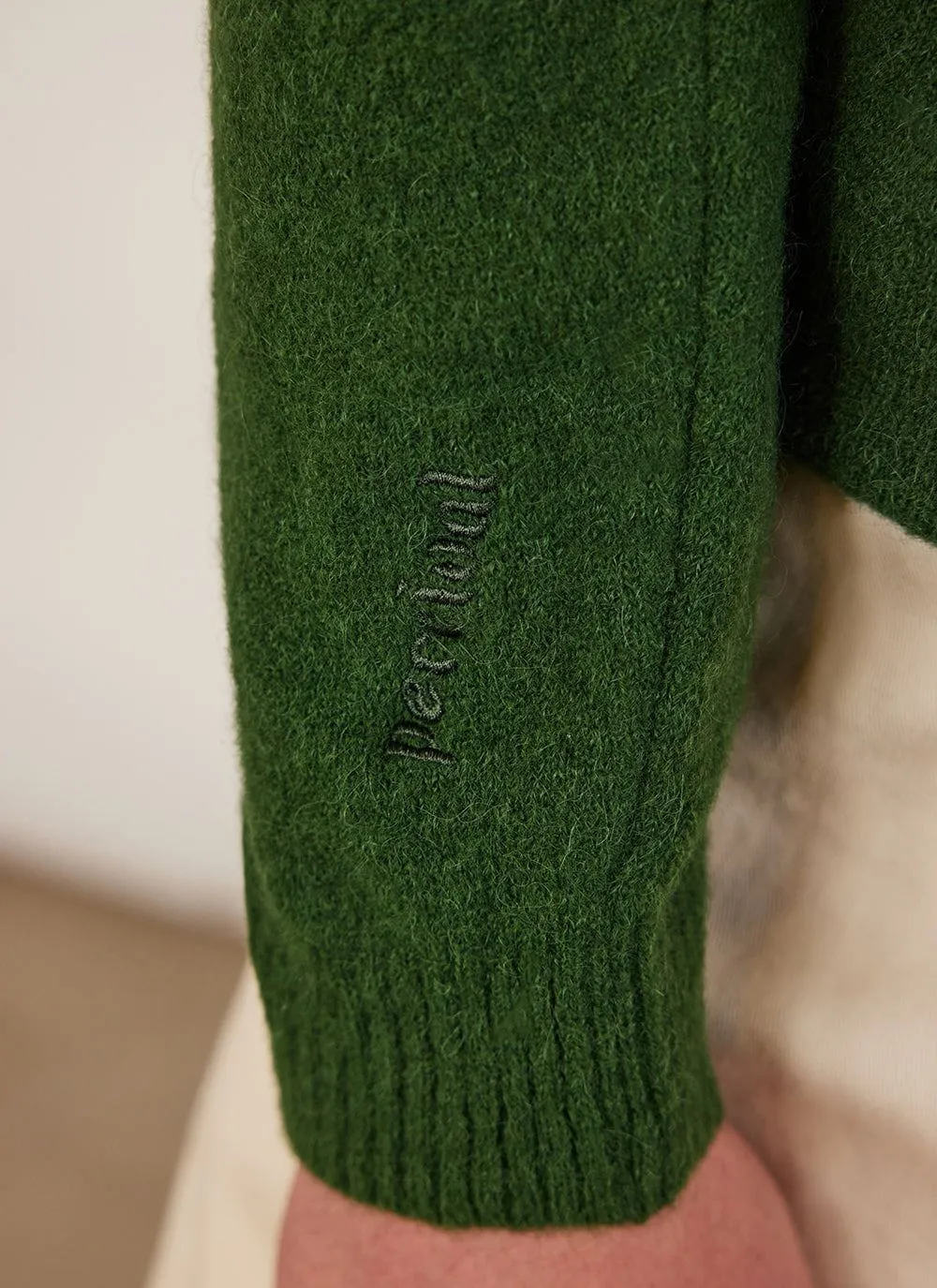 Auxiliary Roll Neck Jumper | Alpaca Wool | Forest sold by Percival product image thumbnail 5