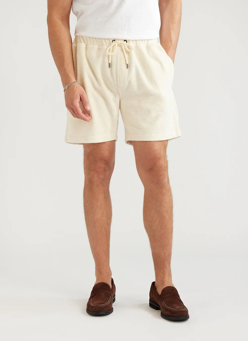 The Hamptons Resort Short | Seinfeld x Percival | Ecru sold by Percival product image thumbnail 3