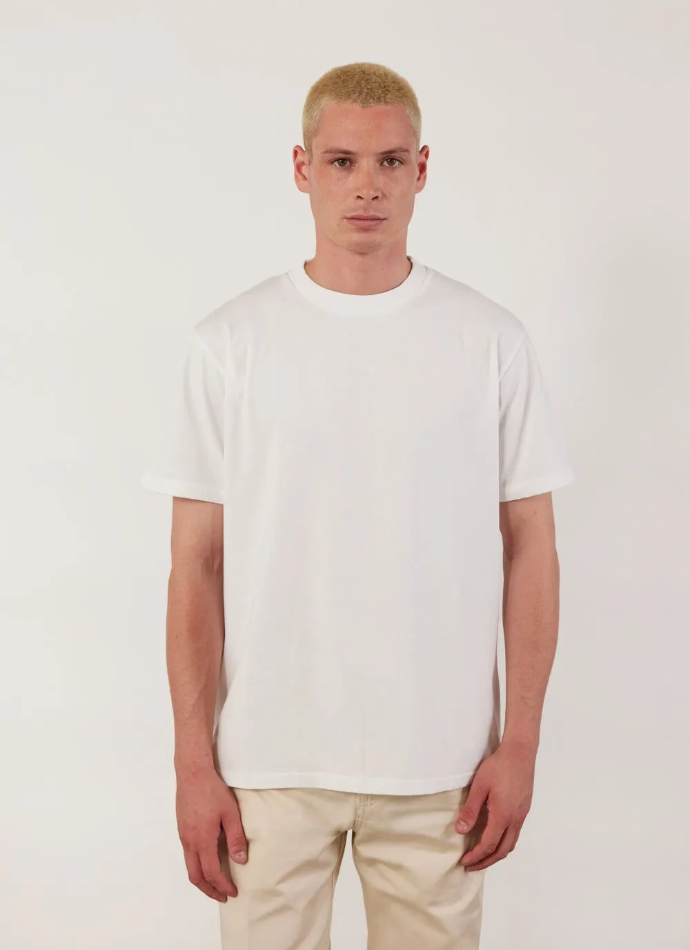 Men's Plain White T Shirt | Regular Fit | Organic Cotton sold by Percival product image thumbnail 4