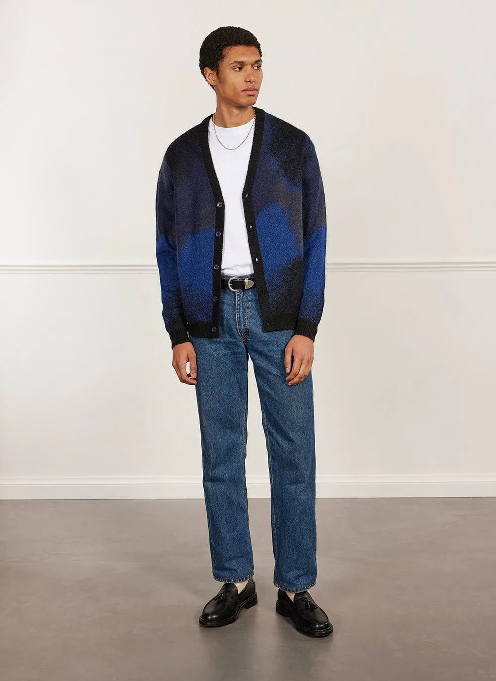 Saturn Dye Cardigan | Mohair | Navy sold by Percival product image thumbnail 4