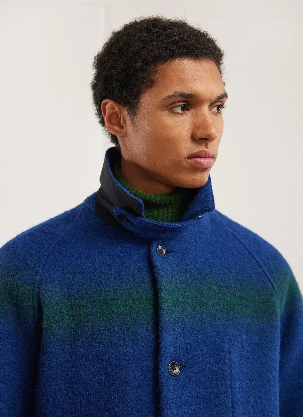 Car Coat | Gradient Wool | Blue with Forest sold by Percival product image thumbnail 2