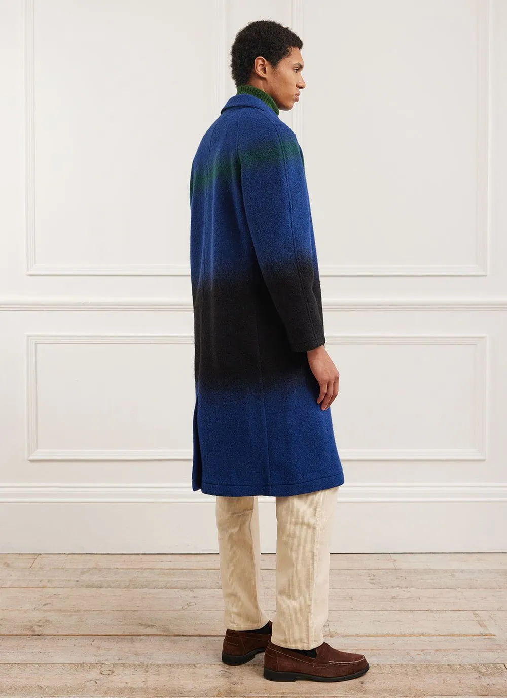 Car Coat | Gradient Wool | Blue with Forest sold by Percival product image thumbnail 4