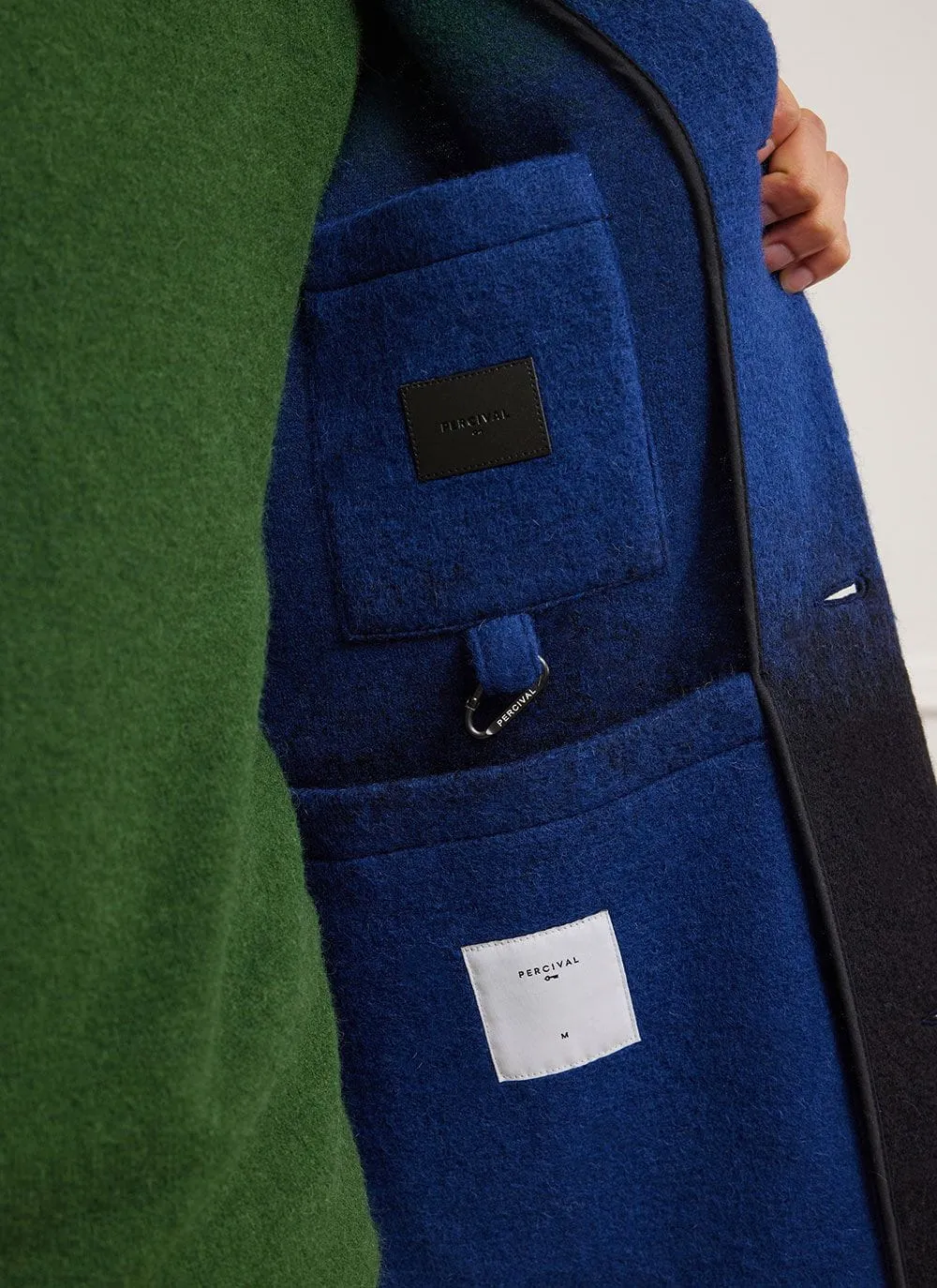 Car Coat | Gradient Wool | Blue with Forest sold by Percival product image thumbnail 5