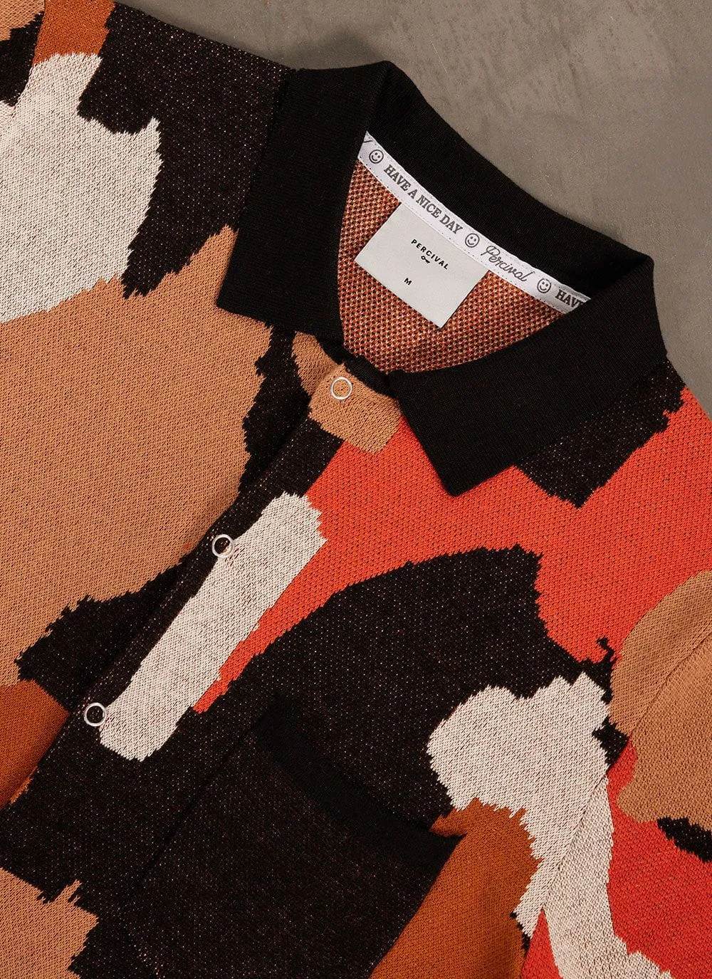 Impressionist Jacquard Shirt | Knitted Cotton | Black sold by Percival product image thumbnail 2