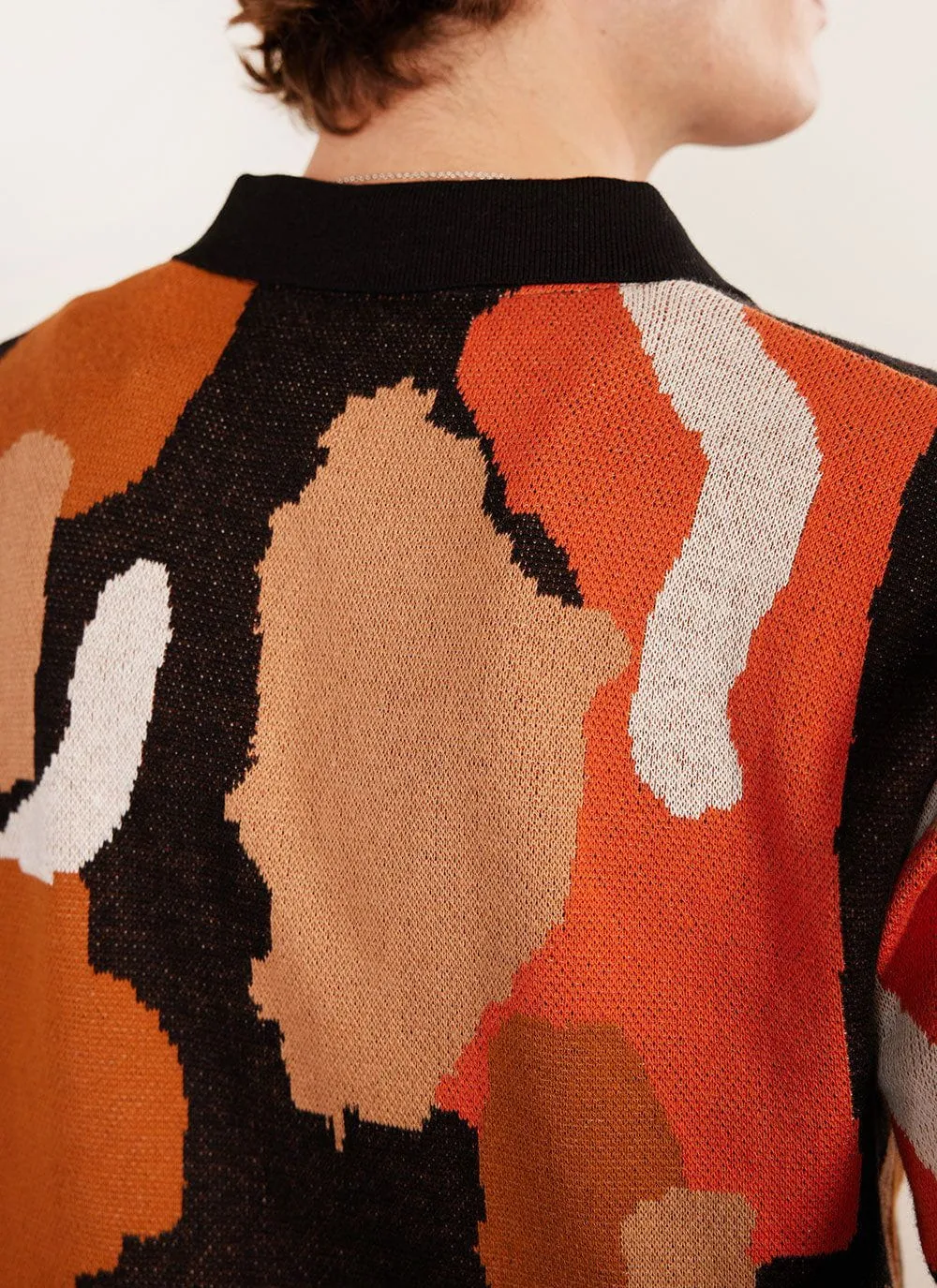 Impressionist Jacquard Shirt | Knitted Cotton | Black sold by Percival product image thumbnail 4