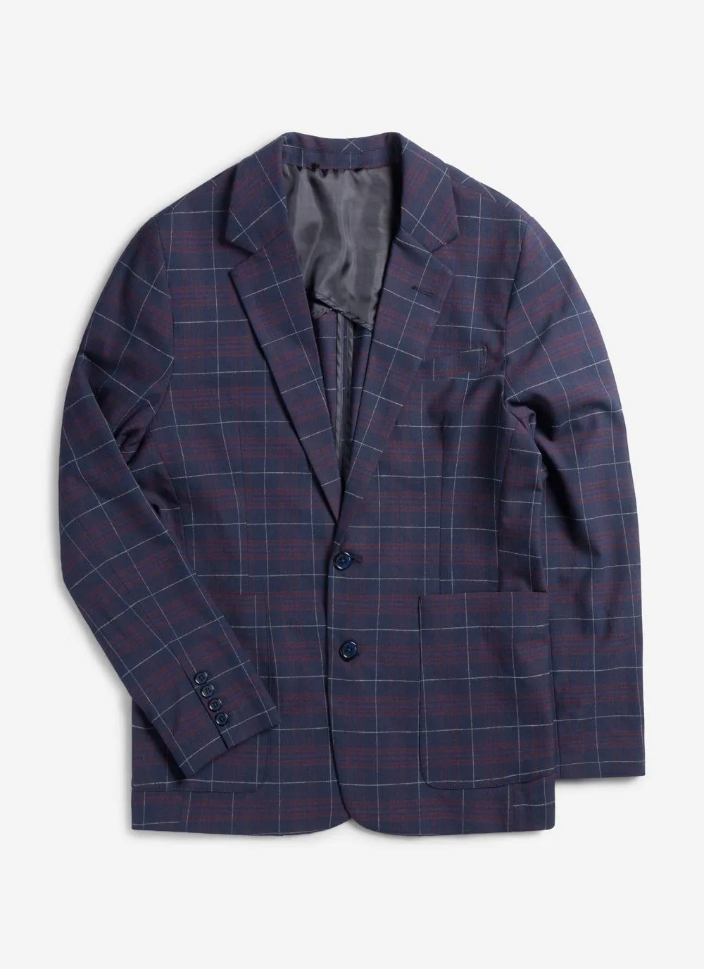 Check Tailored Blazer | Navy sold by Percival product image thumbnail 2