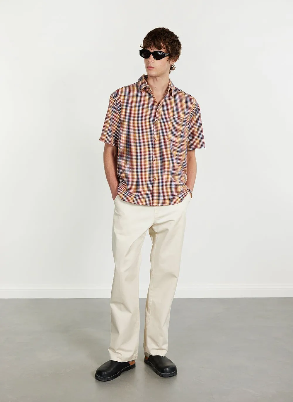 Agora Boxy Clerk Shirt | Cotton | Multi Check sold by Percival product image thumbnail 3