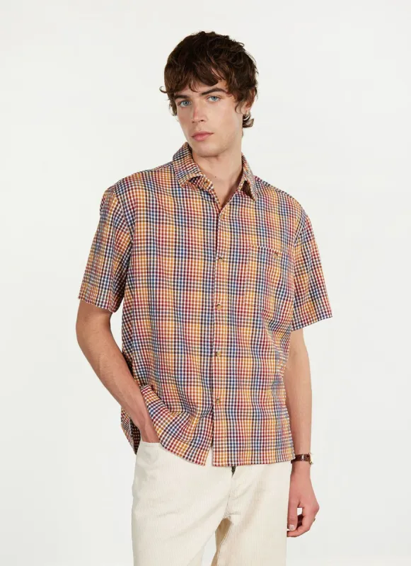 Agora Boxy Clerk Shirt | Cotton | Multi Check made by Percival
