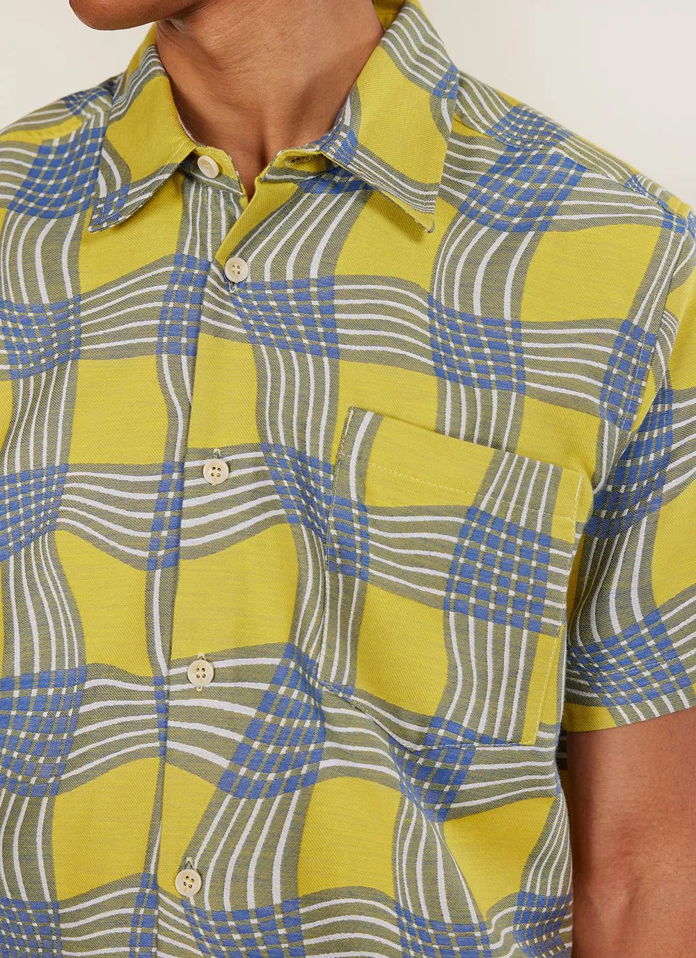 Boxy Clerk Shirt | Sunshine Twister | Yellow sold by Percival product image thumbnail 4
