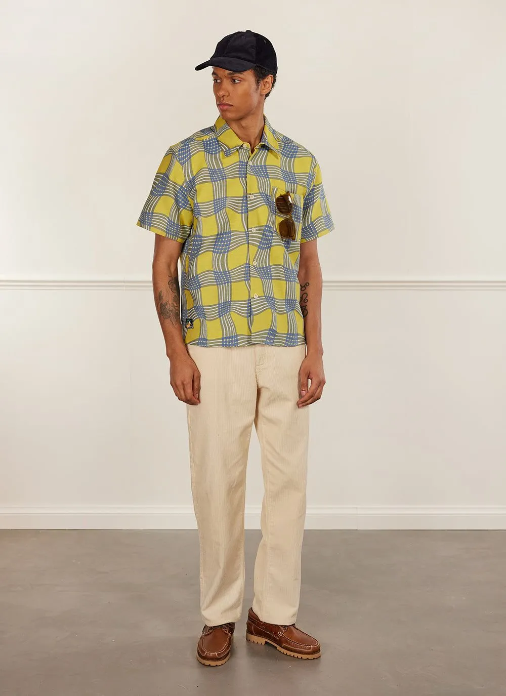 Boxy Clerk Shirt | Sunshine Twister | Yellow sold by Percival