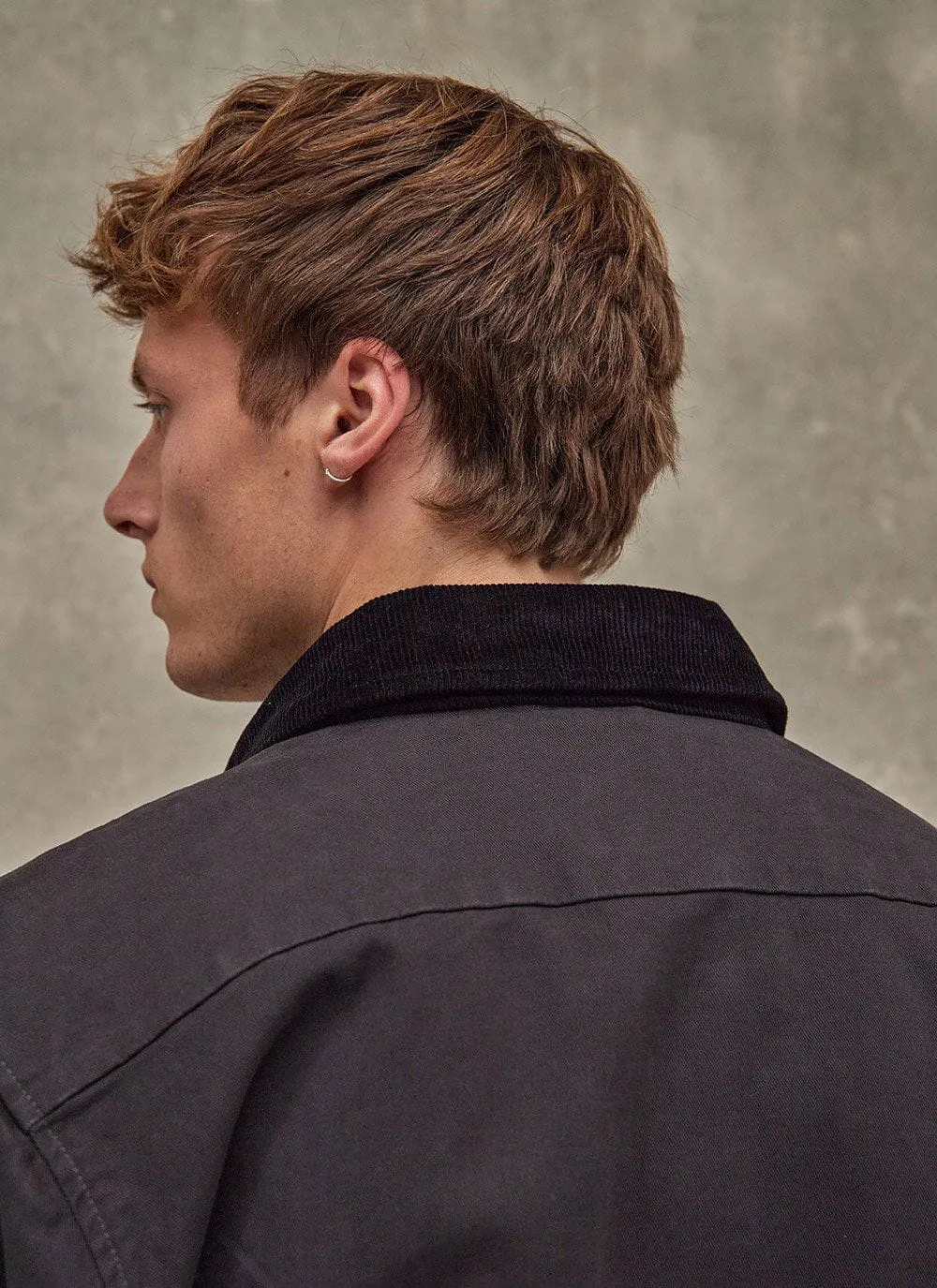 Workshirt | Graphite Twill With Cord Collar sold by Percival product image thumbnail 5