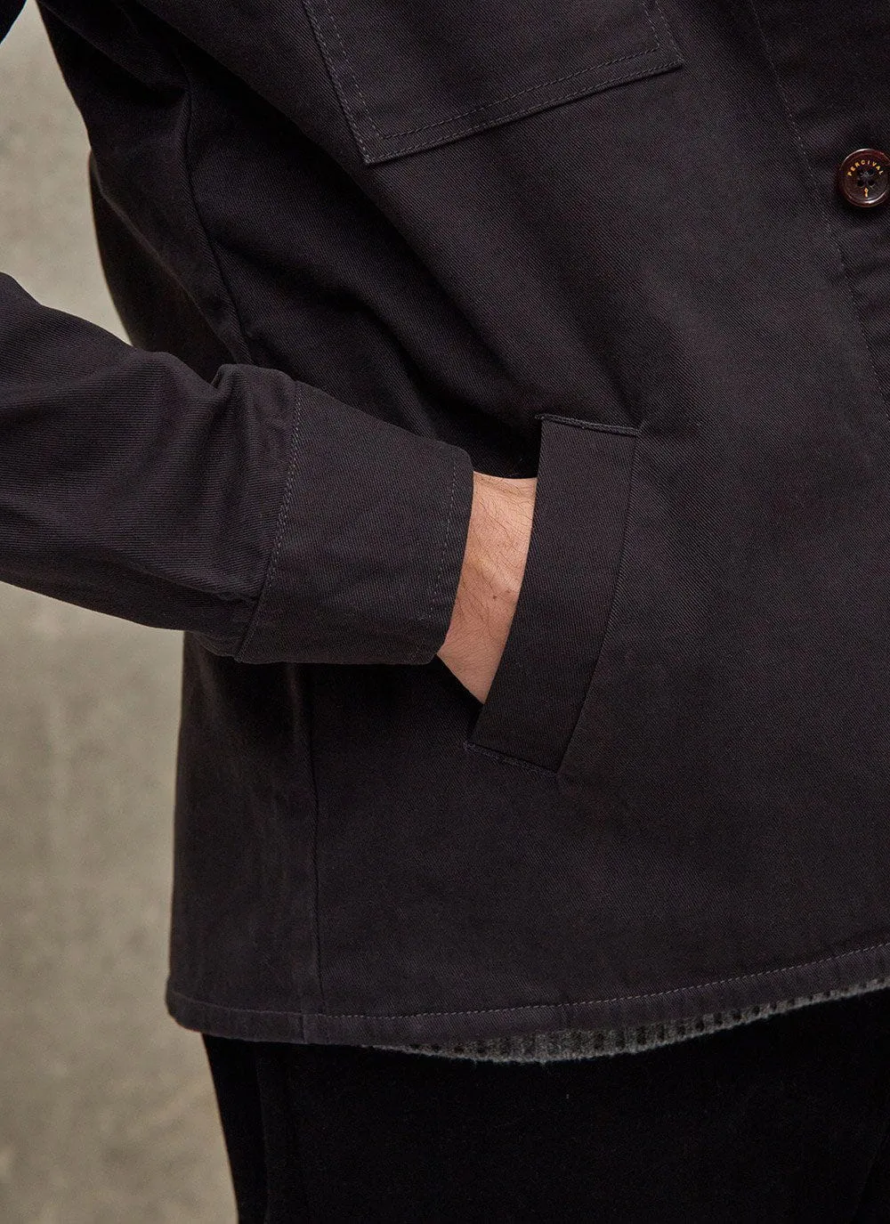 Workshirt | Graphite Twill With Cord Collar sold by Percival product image thumbnail 4