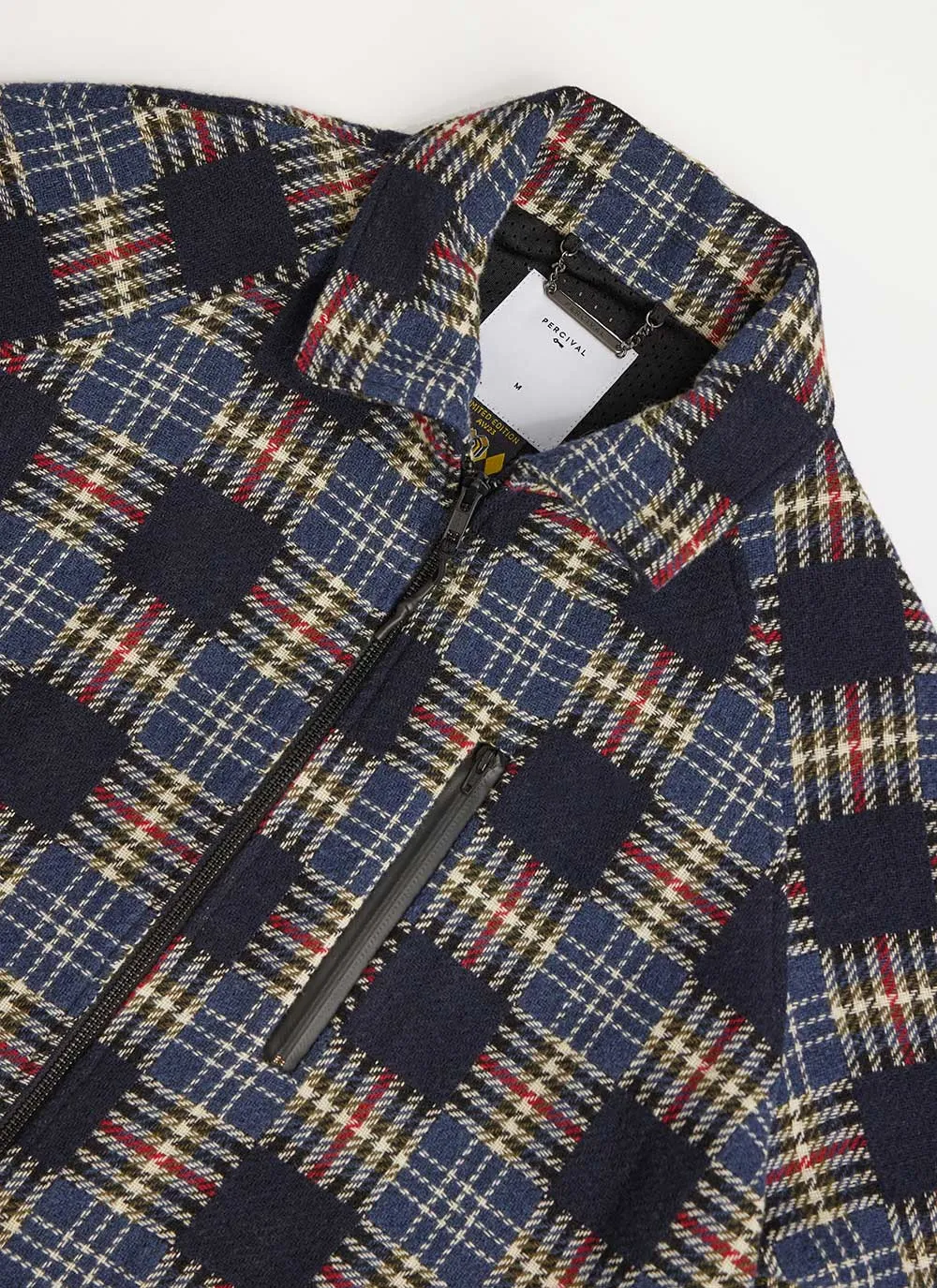 Anderson Raglan Check Jacket | Wool | Navy sold by Percival product image thumbnail 2