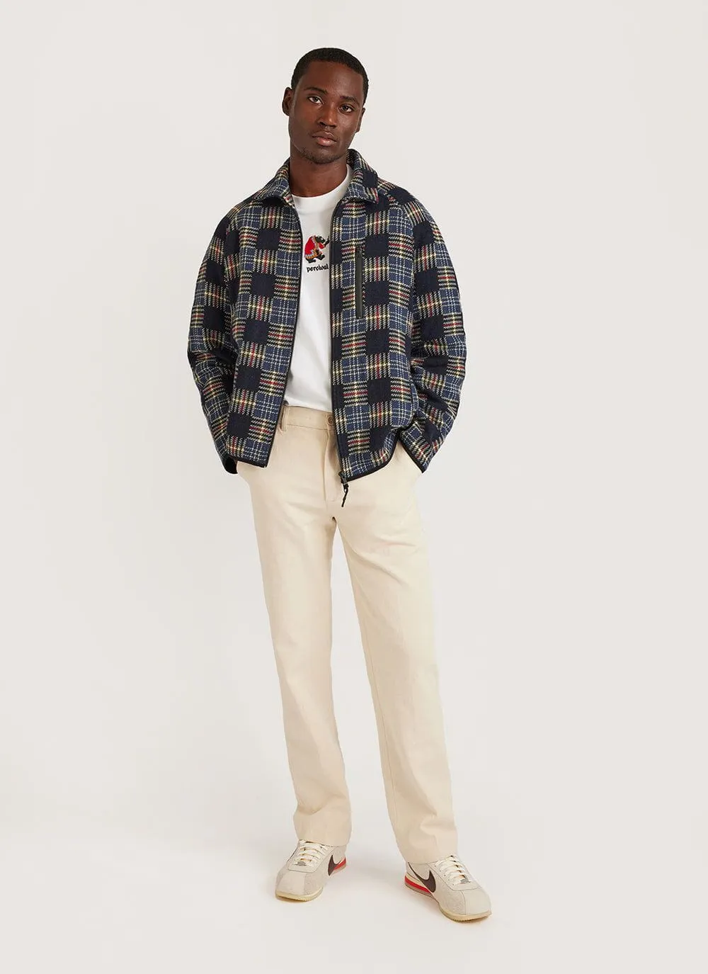 Anderson Raglan Check Jacket | Wool | Navy sold by Percival product image thumbnail 5