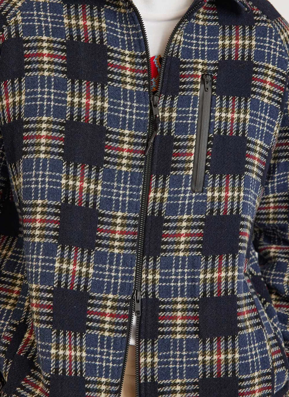 Anderson Raglan Check Jacket | Wool | Navy sold by Percival product image thumbnail 4