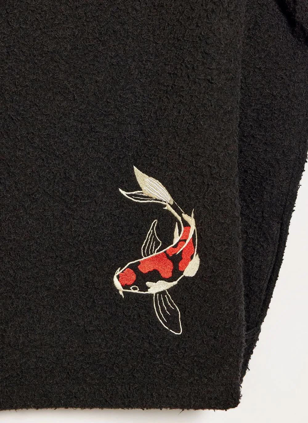 Koi Carp Embroidered Blanket Overshirt | Casentino Wool | Black sold by Percival product image thumbnail 2