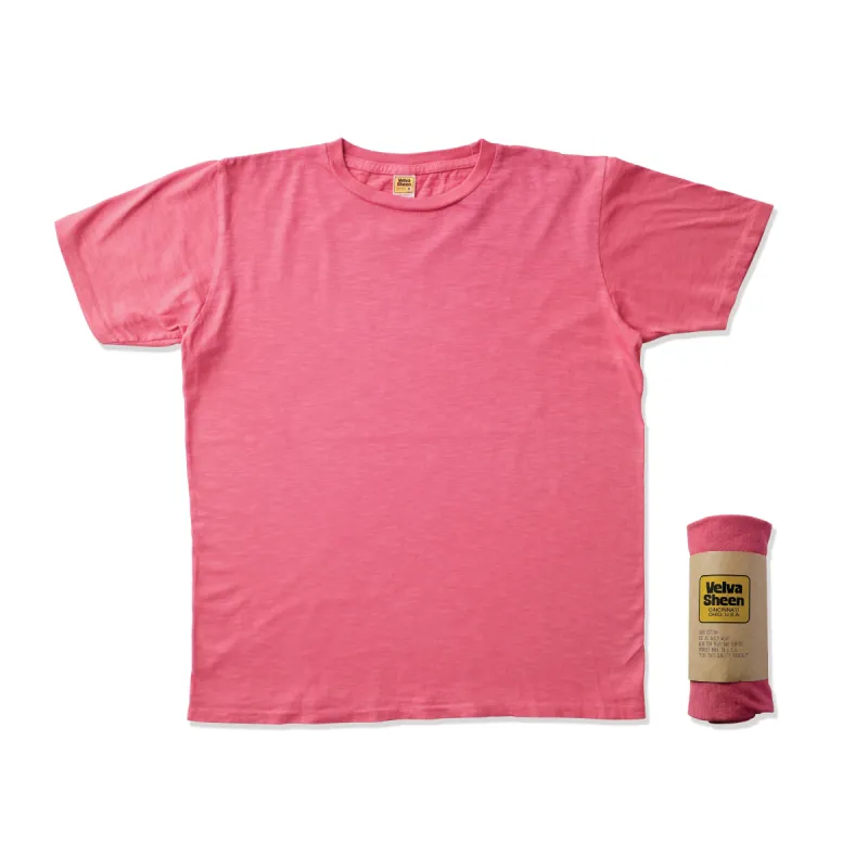 Rolled Short sleeve Crew neck Tee / Radiant Red sold by Velva Sheen