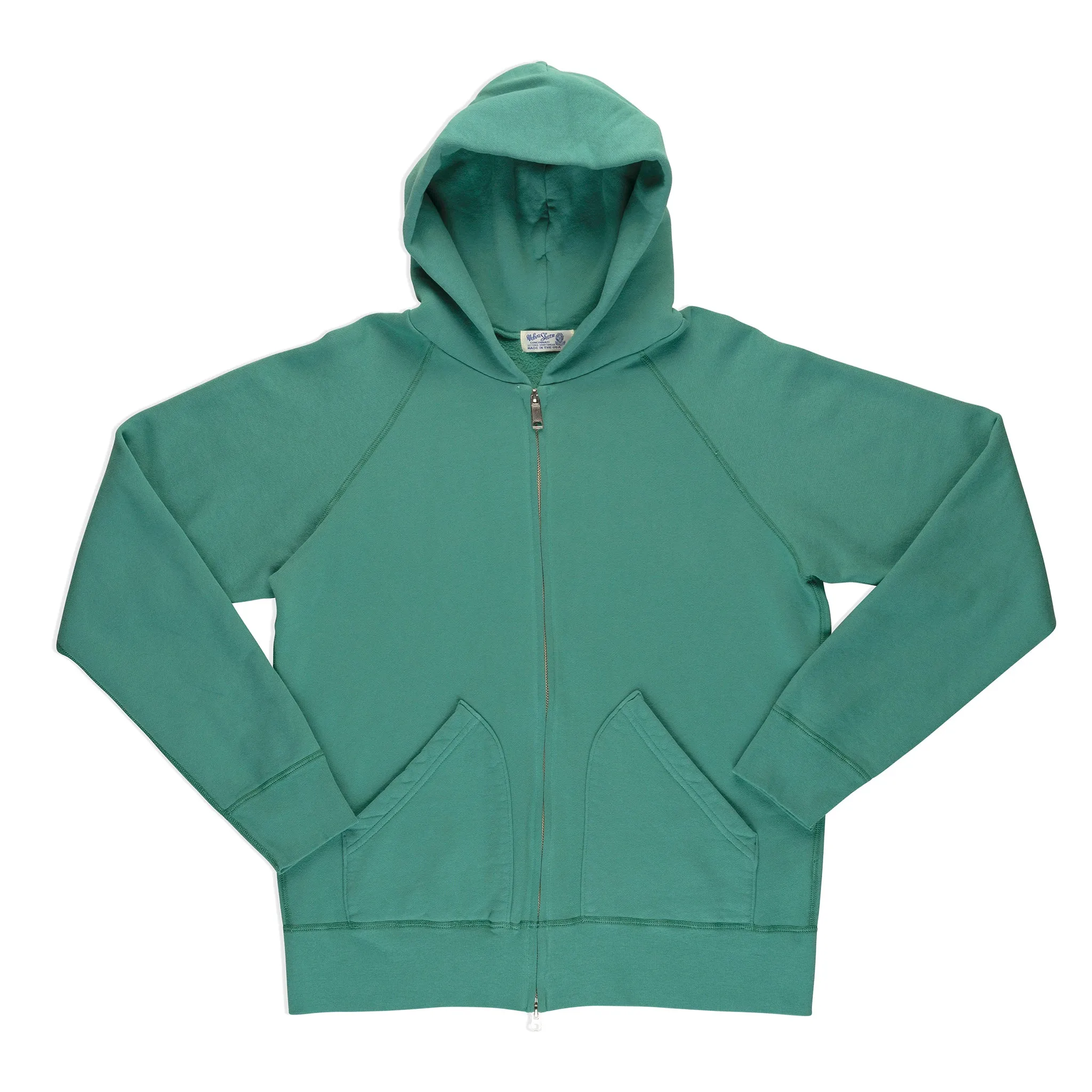 Hooded W-Zip Sweat / F Green sold by Velva Sheen