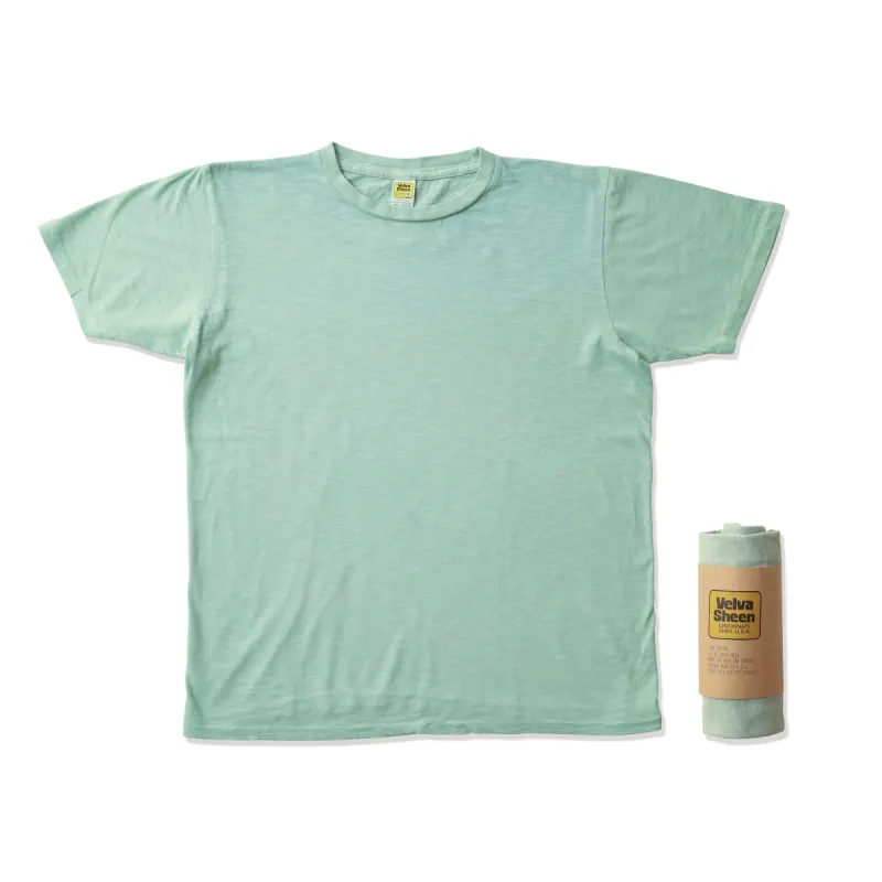 Rolled Short sleeve Crew neck Tee / Nephrite sold by Velva Sheen