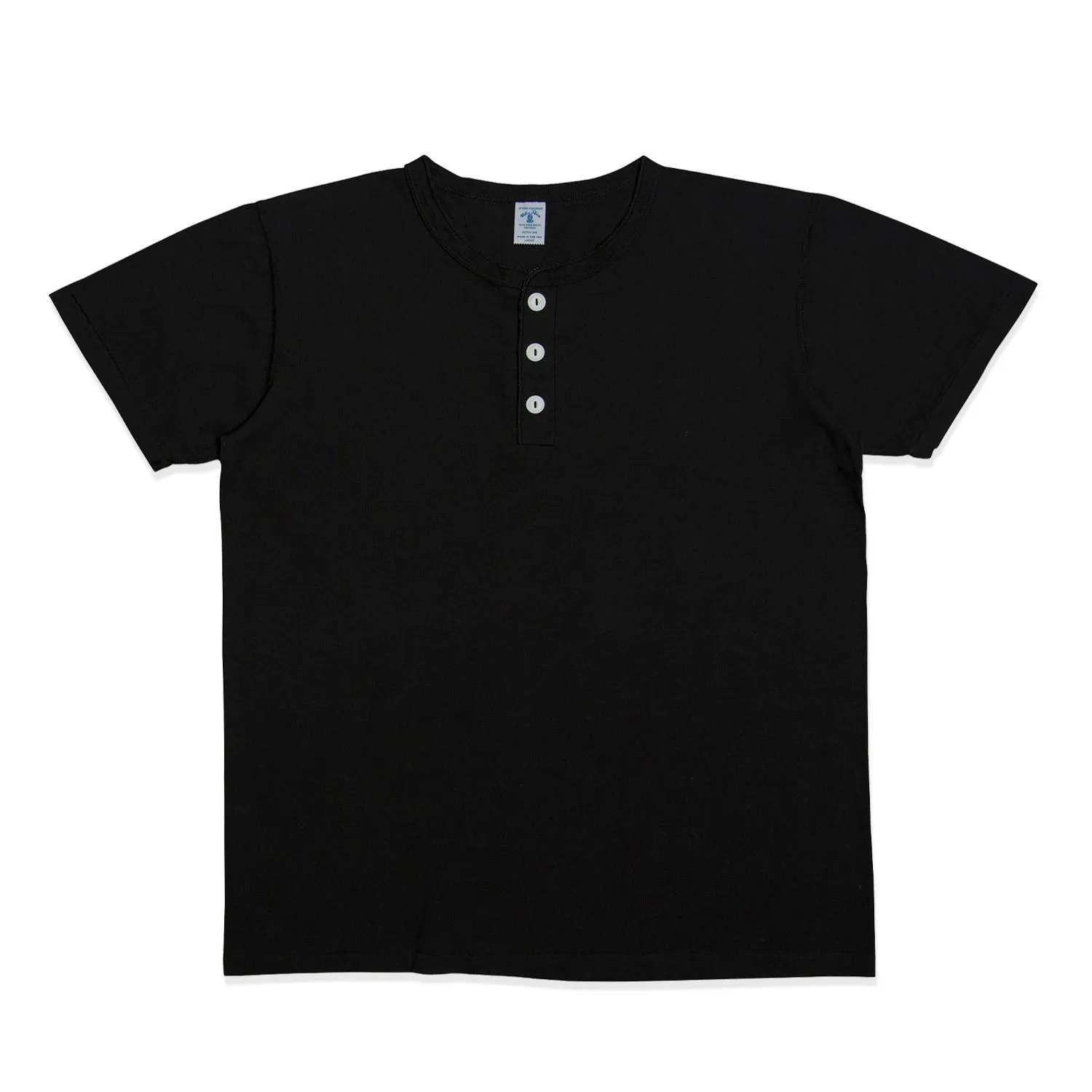 S/S Henley Tee / Black sold by Velva Sheen