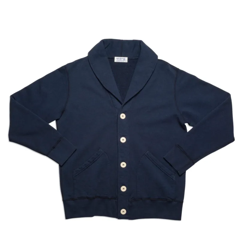 Shawl Cardigan / Navy made by Velva Sheen
