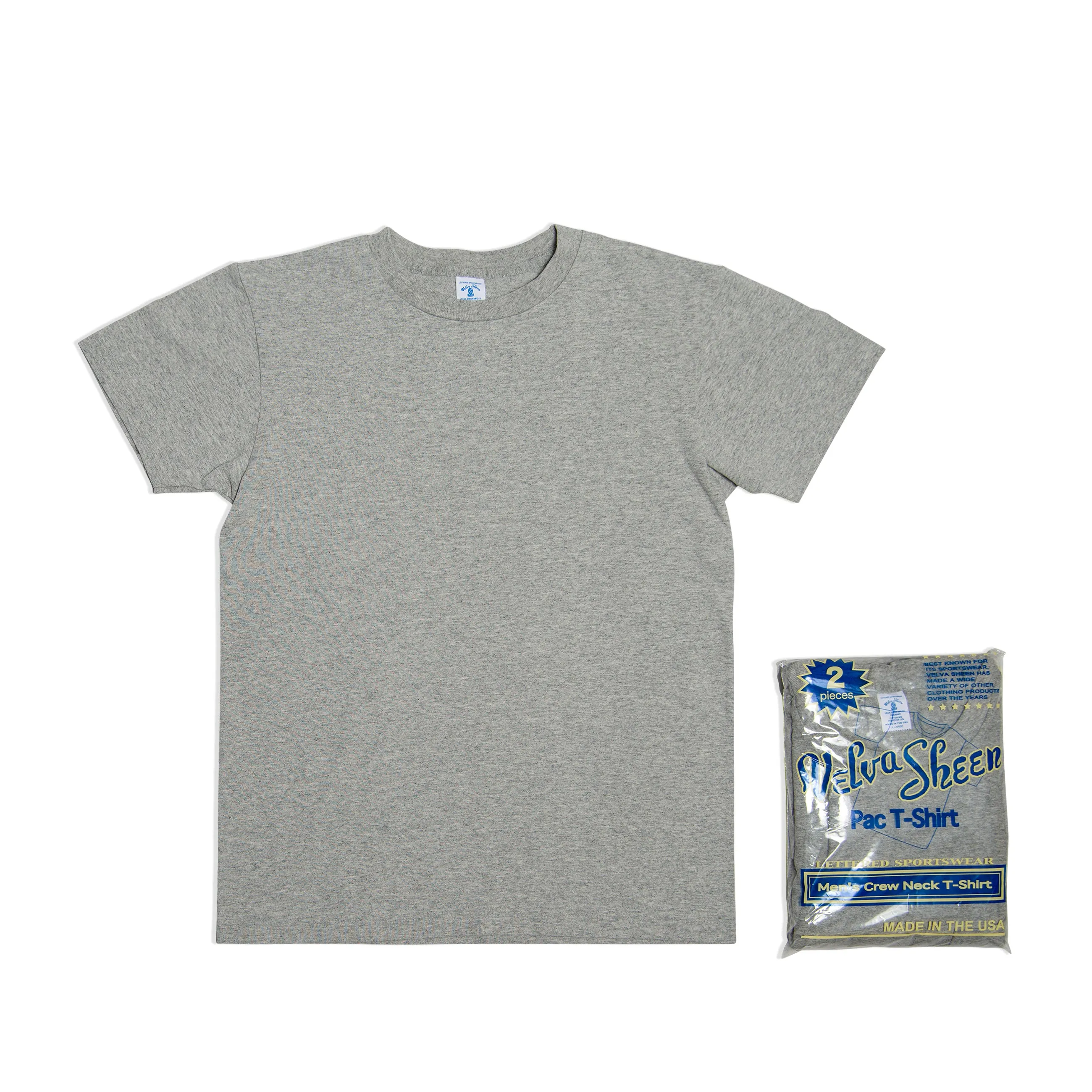 Short sleeve Crew neck Tee (2 Shirts Pac) / H.Grey sold by Velva Sheen