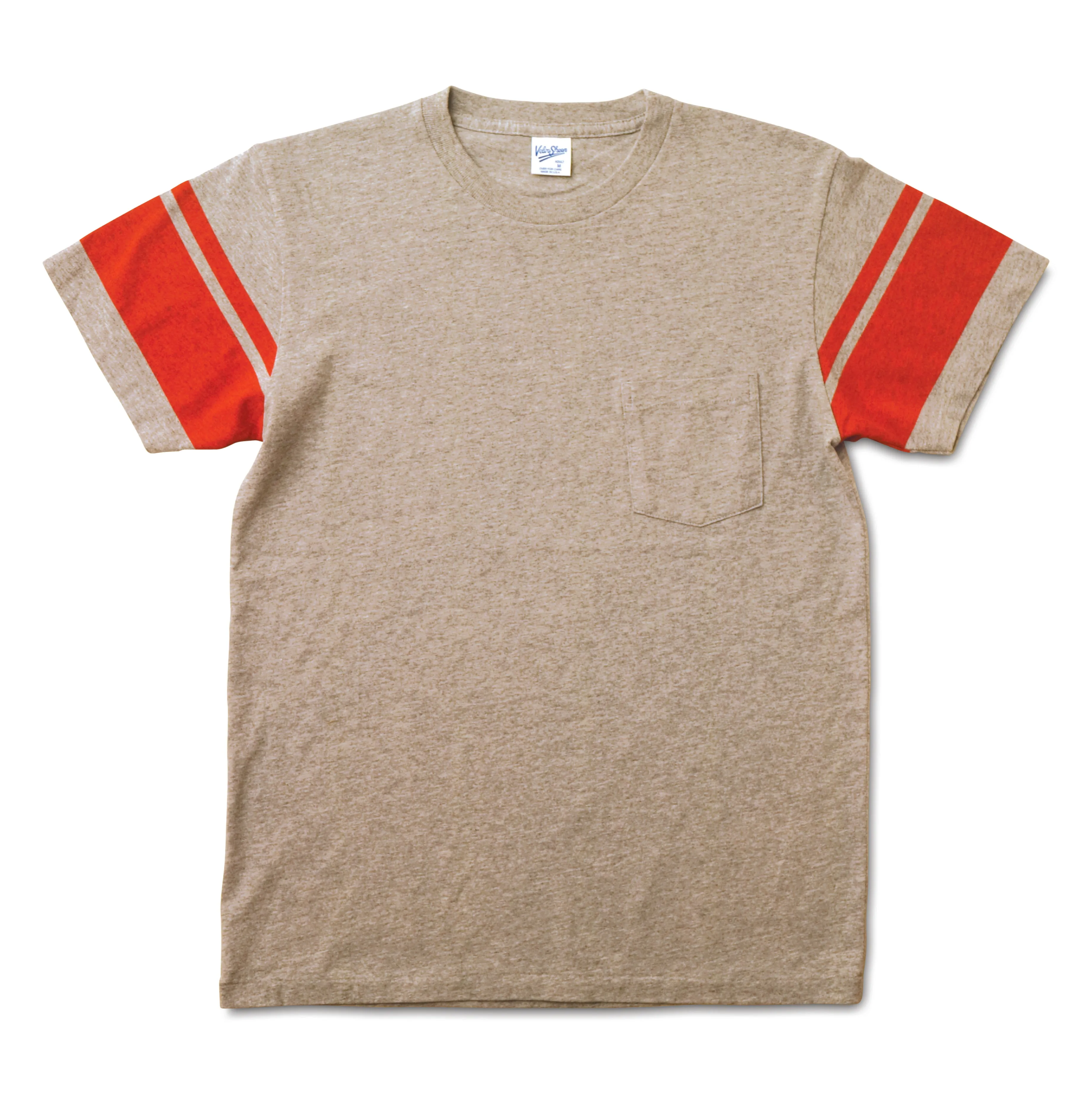 College Arm Stripe Tee / H.Grey/Red sold by Velva Sheen