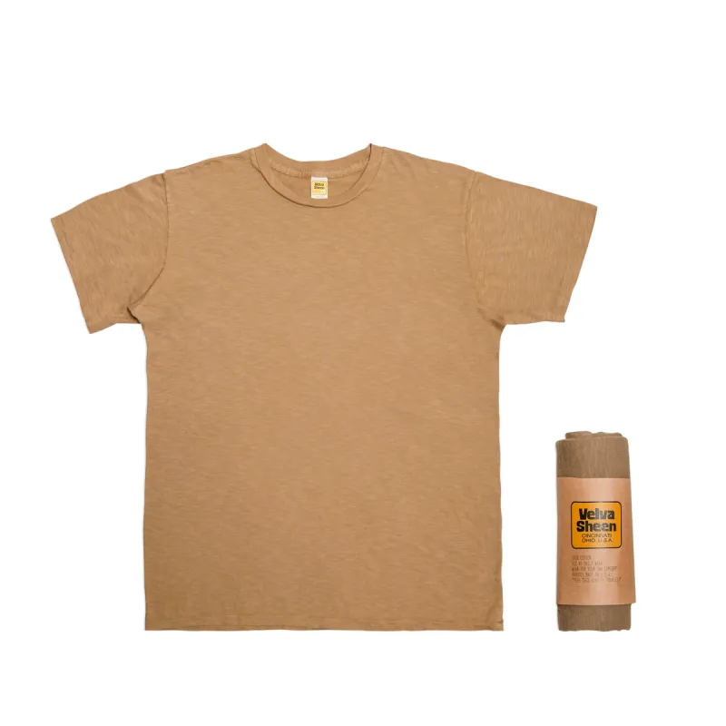 Rolled Short sleeve Crew neck Tee / Olive sold by Velva Sheen