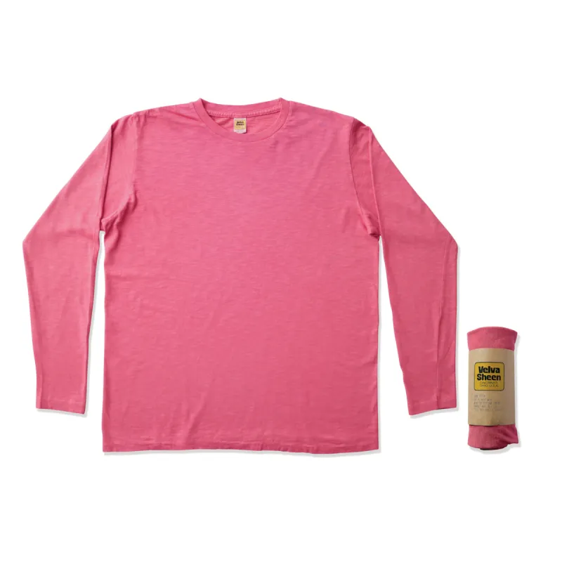 Rolled Long sleeve Crew neck Tee / Radiant Red sold by Velva Sheen