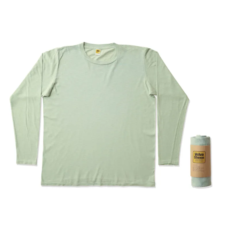 Rolled Long sleeve Crew neck Tee / Nephrite sold by Velva Sheen