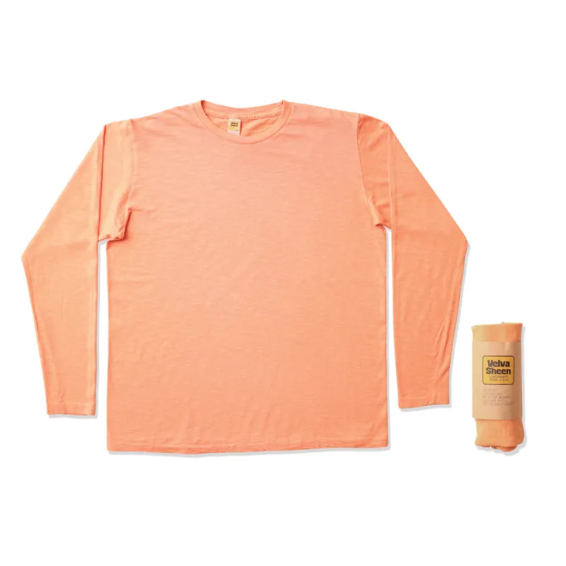 Rolled Long sleeve Crew neck Tee / Apricot sold by Velva Sheen