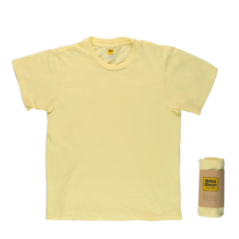 Rolled Short sleeve Crew neck Tee / Lt.Yellow sold by Velva Sheen