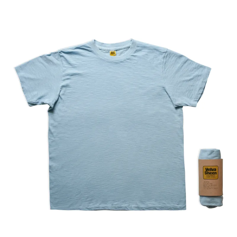 Rolled Short sleeve Crew neck Tee / Frost Blue sold by Velva Sheen