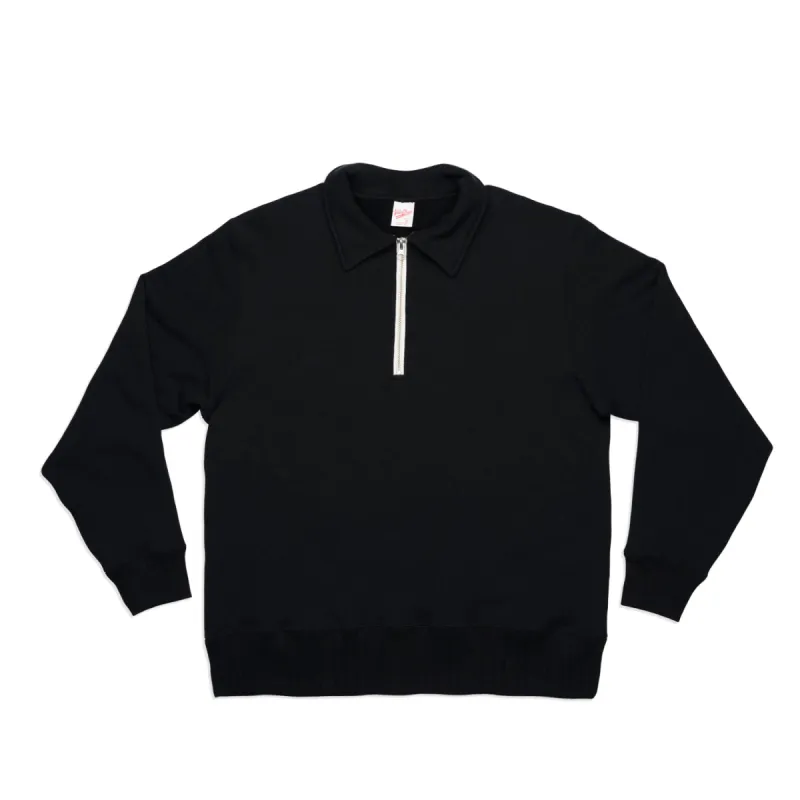 Loopwheeler Half-zip Sweat / Black made by Velva Sheen