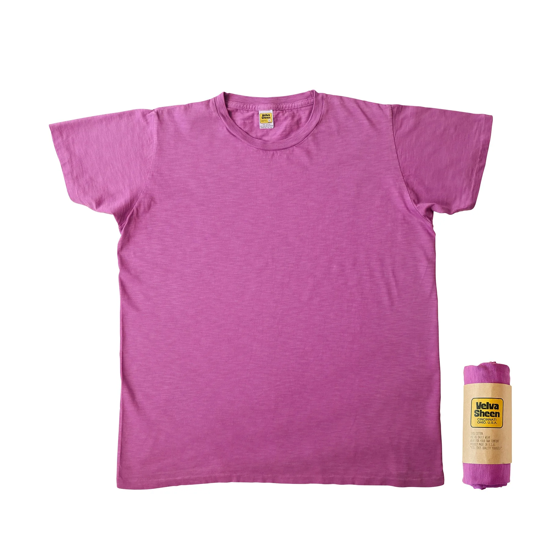 Rolled Short sleeve Crew neck Tee / Regal Purple sold by Velva Sheen