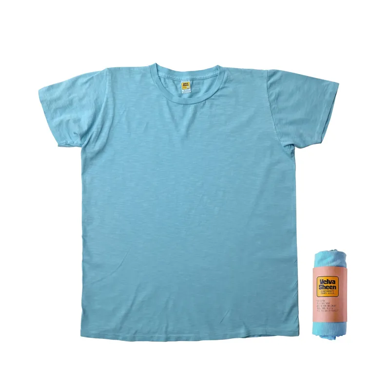 Rolled Short sleeve Crew neck Tee / Jade sold by Velva Sheen