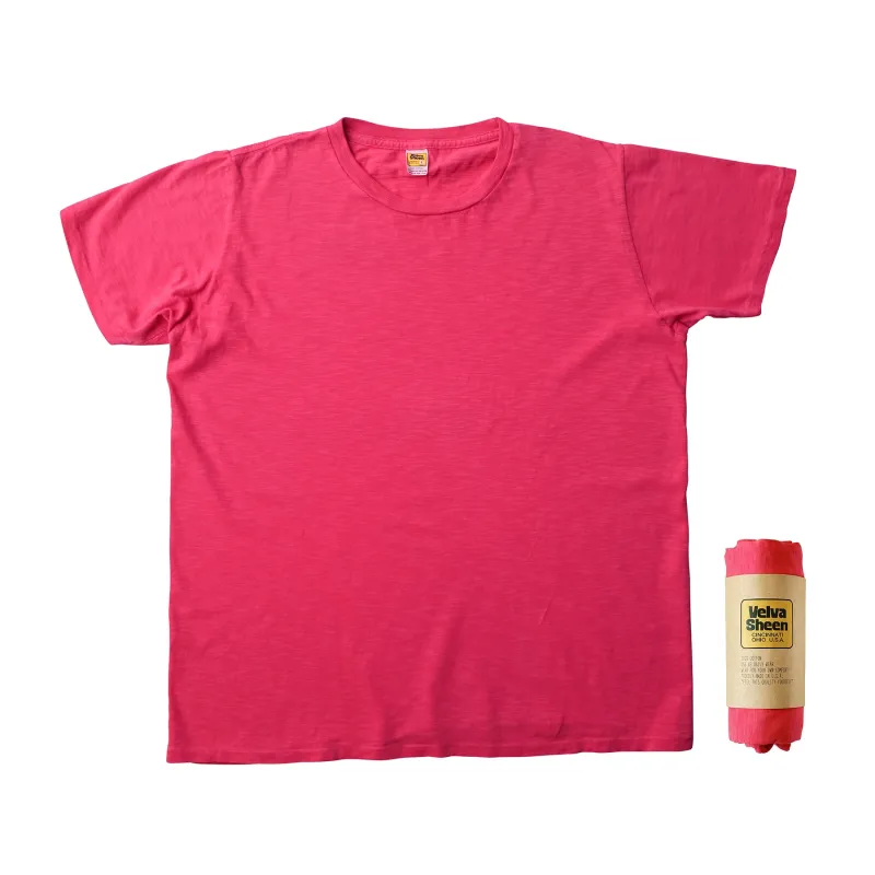 Rolled Short sleeve Crew neck Tee / Phoenix Red sold by Velva Sheen
