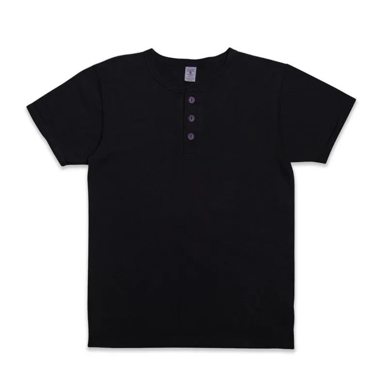 Indigo Henley Tee / Black Indigo sold by Velva Sheen