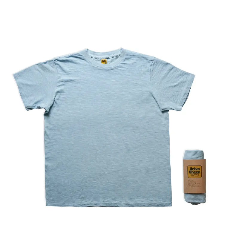 Rolled Short sleeve Crew neck Tee / Frost Blue sold by Velva Sheen