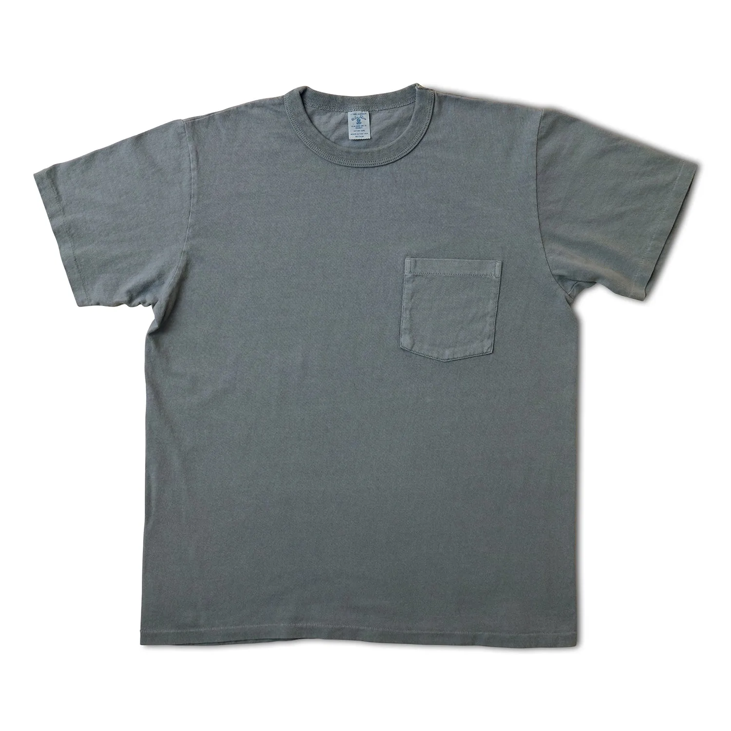 Pigment S/S C/N Tee w/PKT / Stormy Sea sold by Velva Sheen