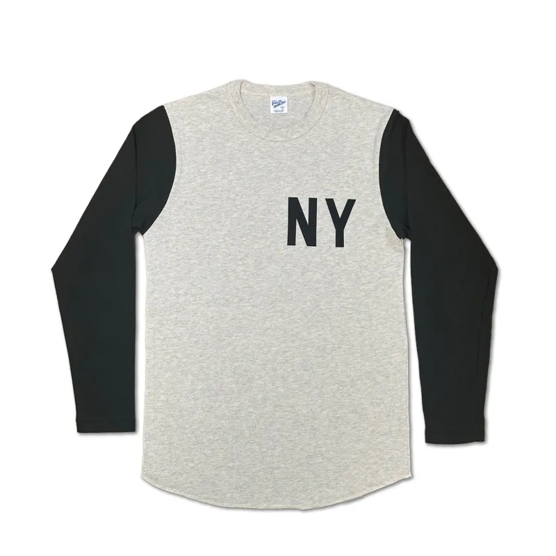 2 Tone Set-in L/S BB Tee / Black/Oatmeal(NY) made by Velva Sheen