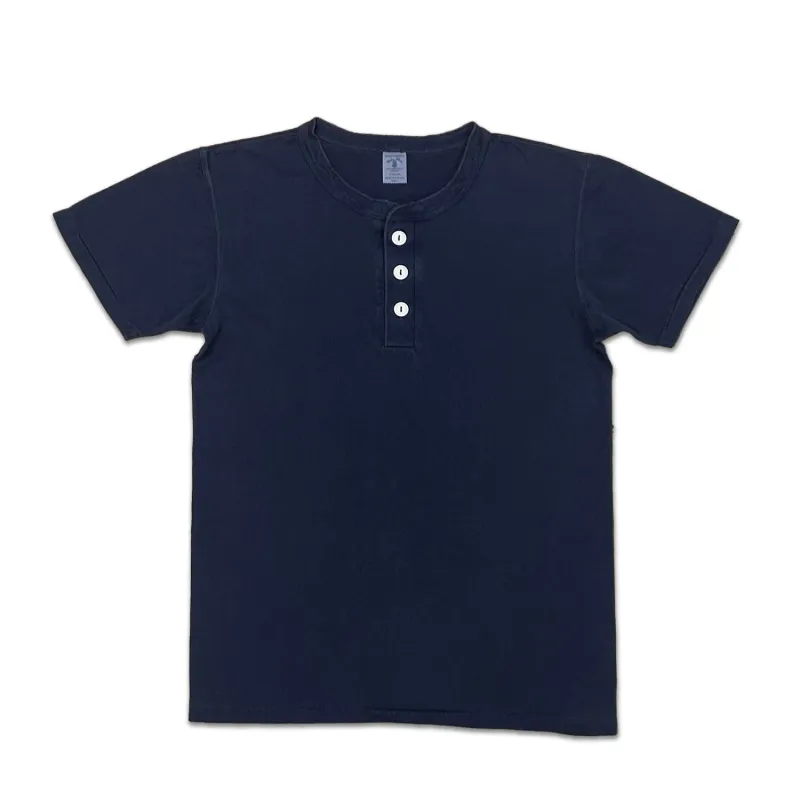 Pigment S/S Henley Tee / Navy made by Velva Sheen