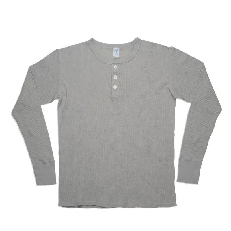 Thermal L/S Henley Tee / Grey sold by Velva Sheen