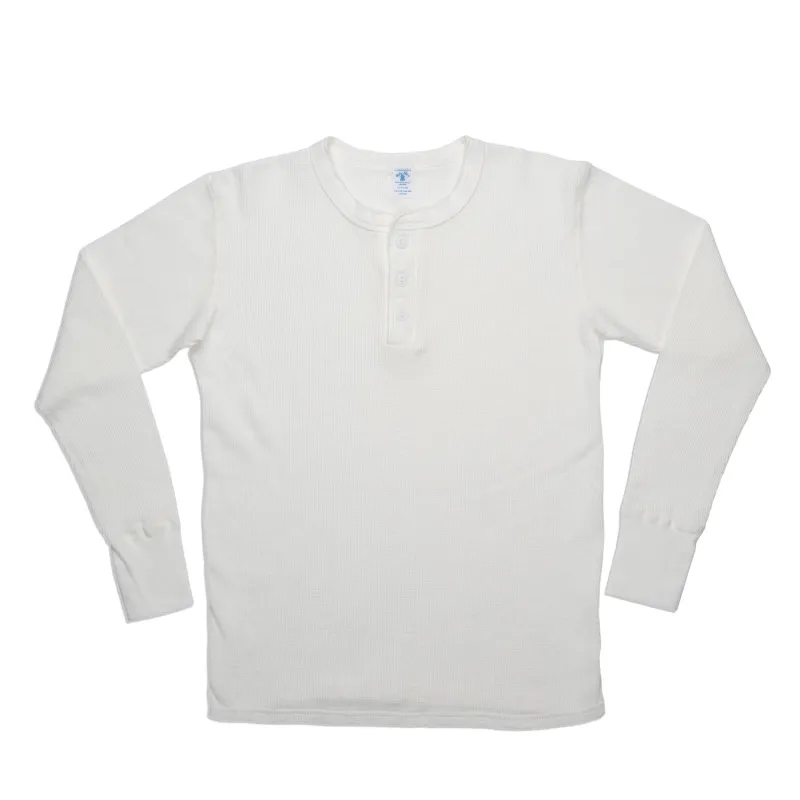 Thermal L/S Henley Tee / White sold by Velva Sheen