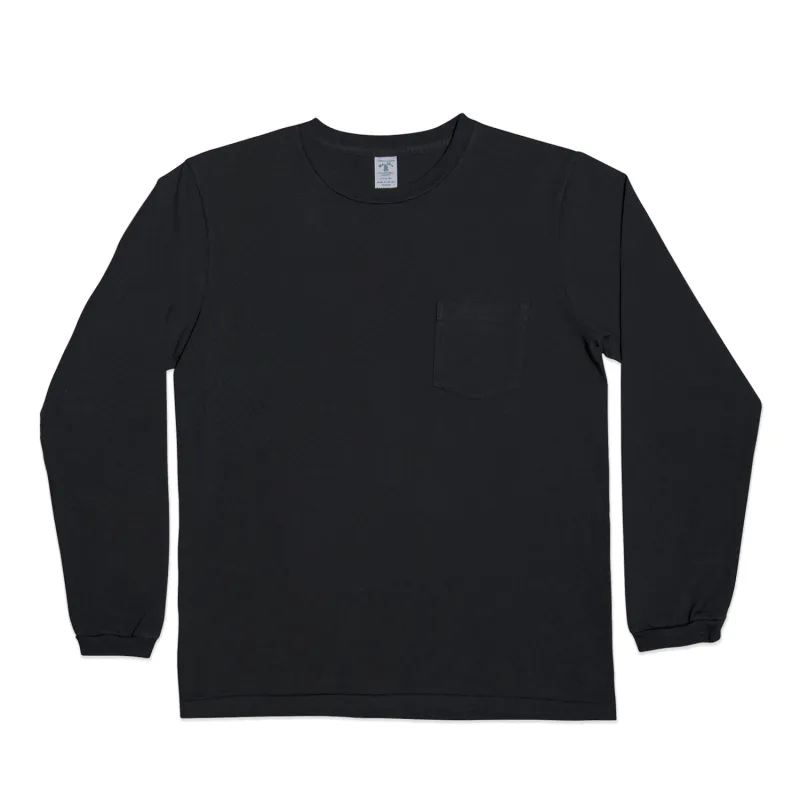 Long sleeve Crew neck Tee w/pocket / Black sold by Velva Sheen