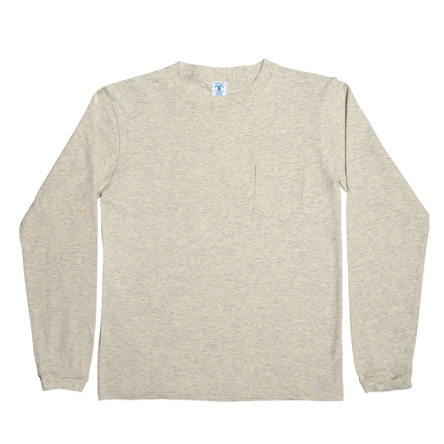 Long sleeve Crew neck Tee w/pocket / Oatmeal sold by Velva Sheen