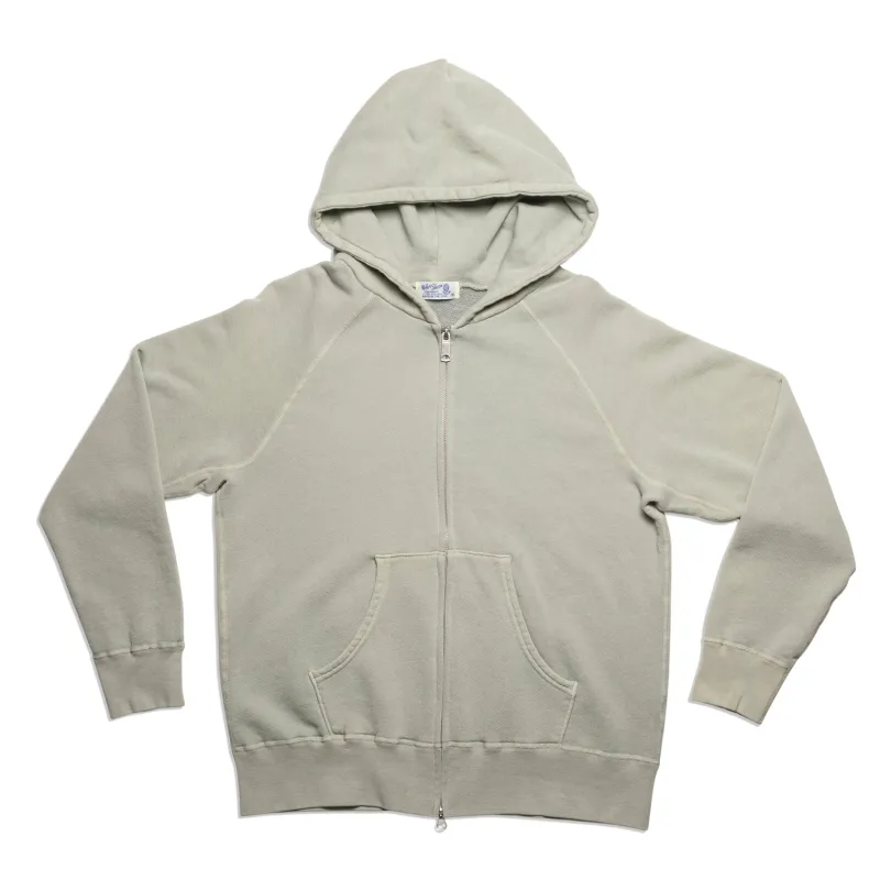 Pigment Hooded W-Zip Sweat / Grey made by Velva Sheen