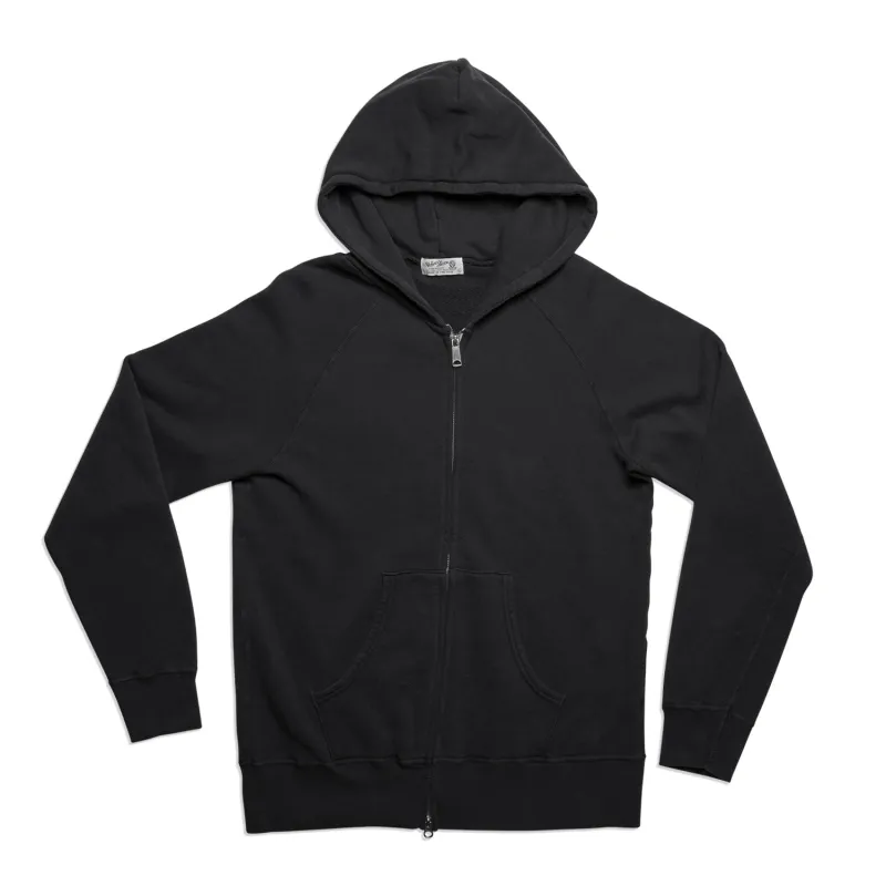 Pigment Hooded W-Zip Sweat / Black sold by Velva Sheen