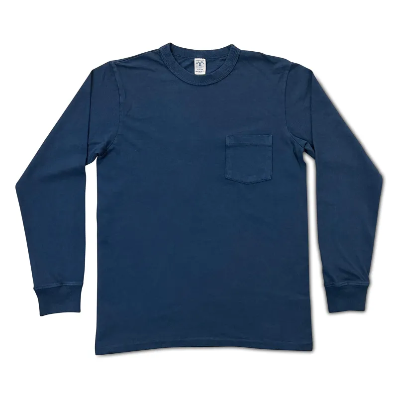 Pigment L/S Tee w/PKT / True Blue sold by Velva Sheen