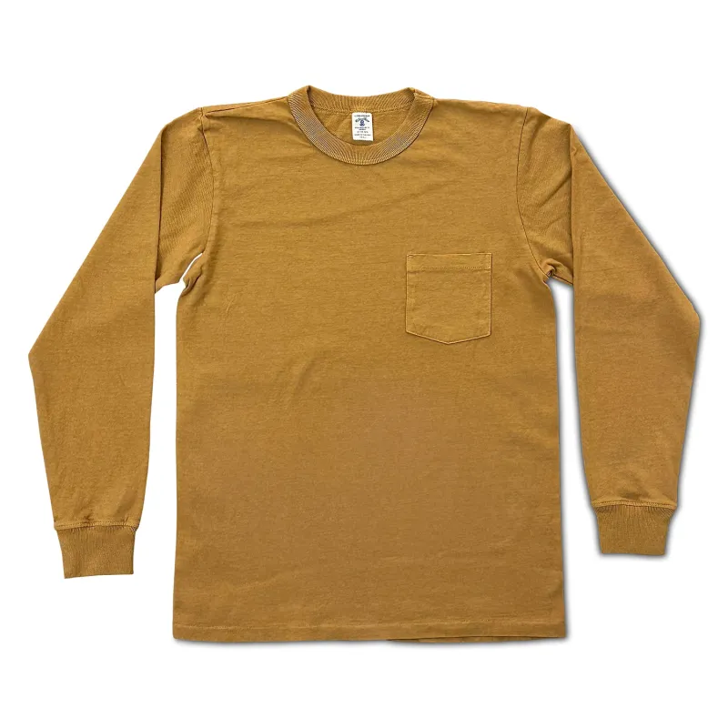 Pigment L/S Tee w/PKT / Mustard sold by Velva Sheen